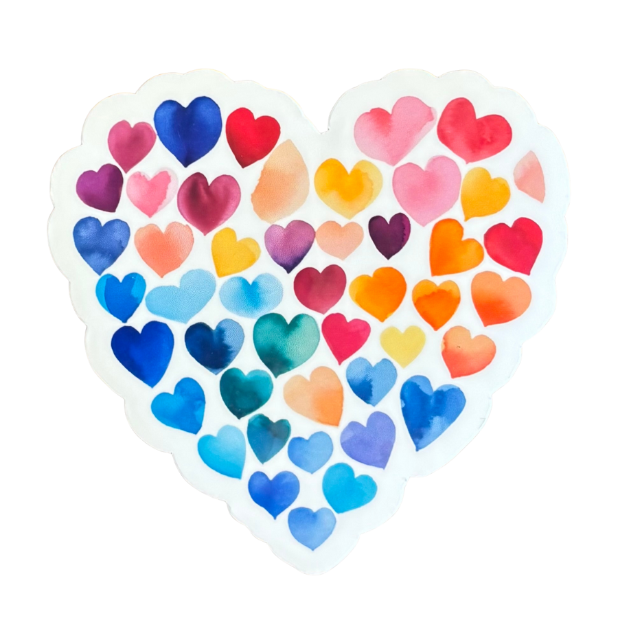 Watercolor Hearts Heart Sticker