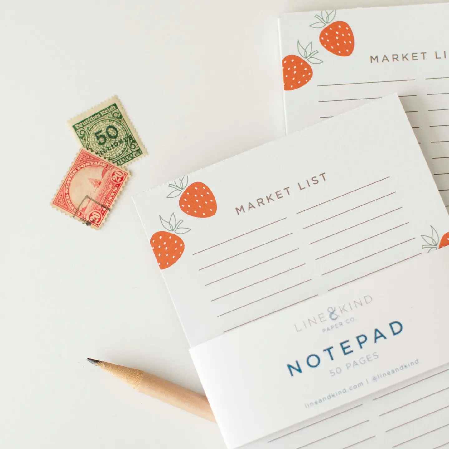 Strawberry Market List Notepad