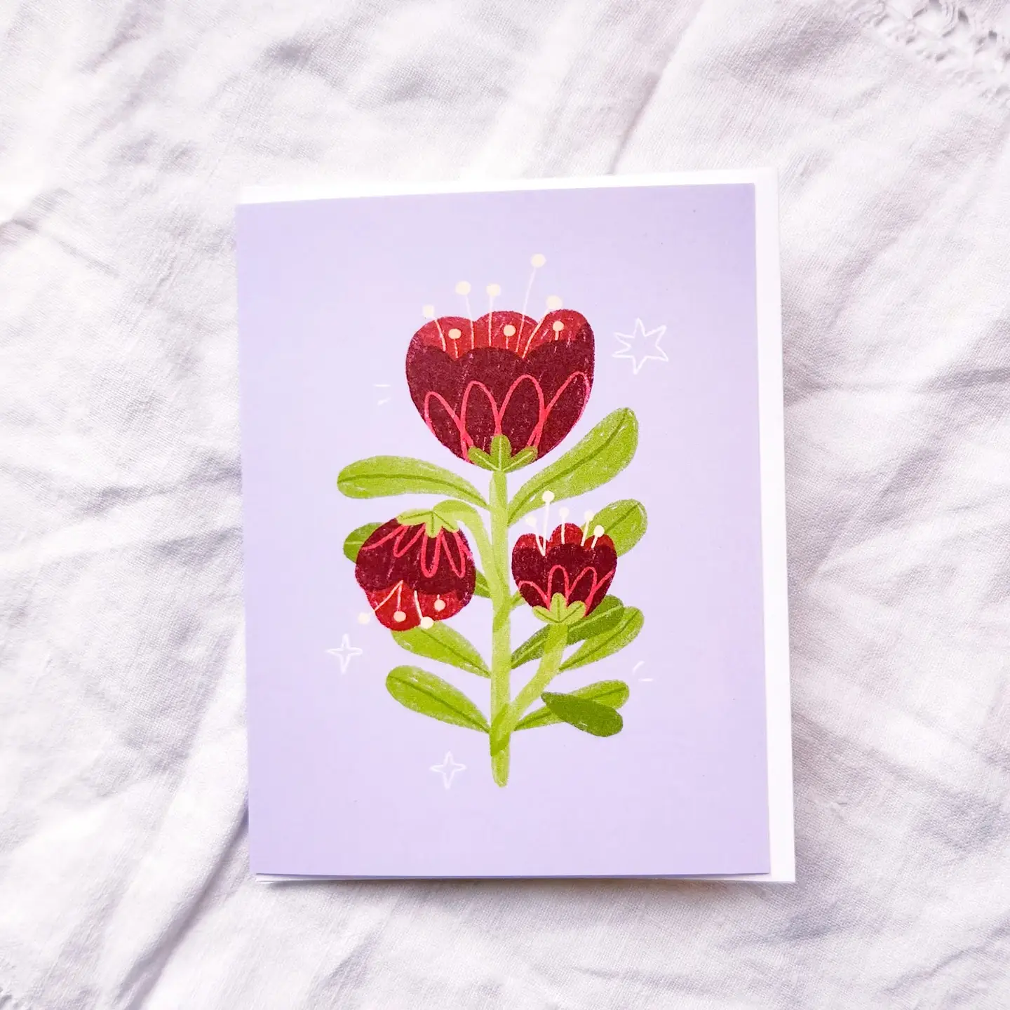 Blooming Poppy Floral Greeting Card