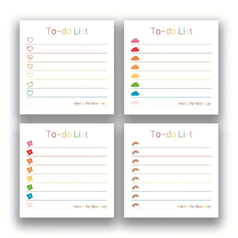 Rainbow To-Do Sticky Note Set