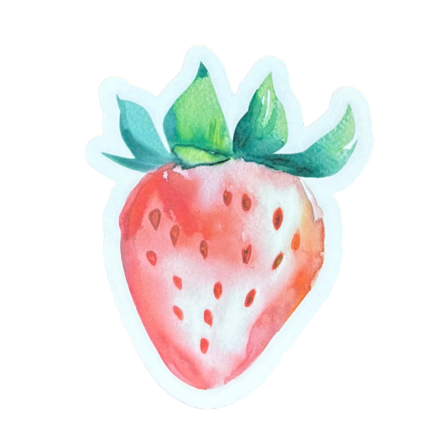 Watercolor Strawberry Sticker
