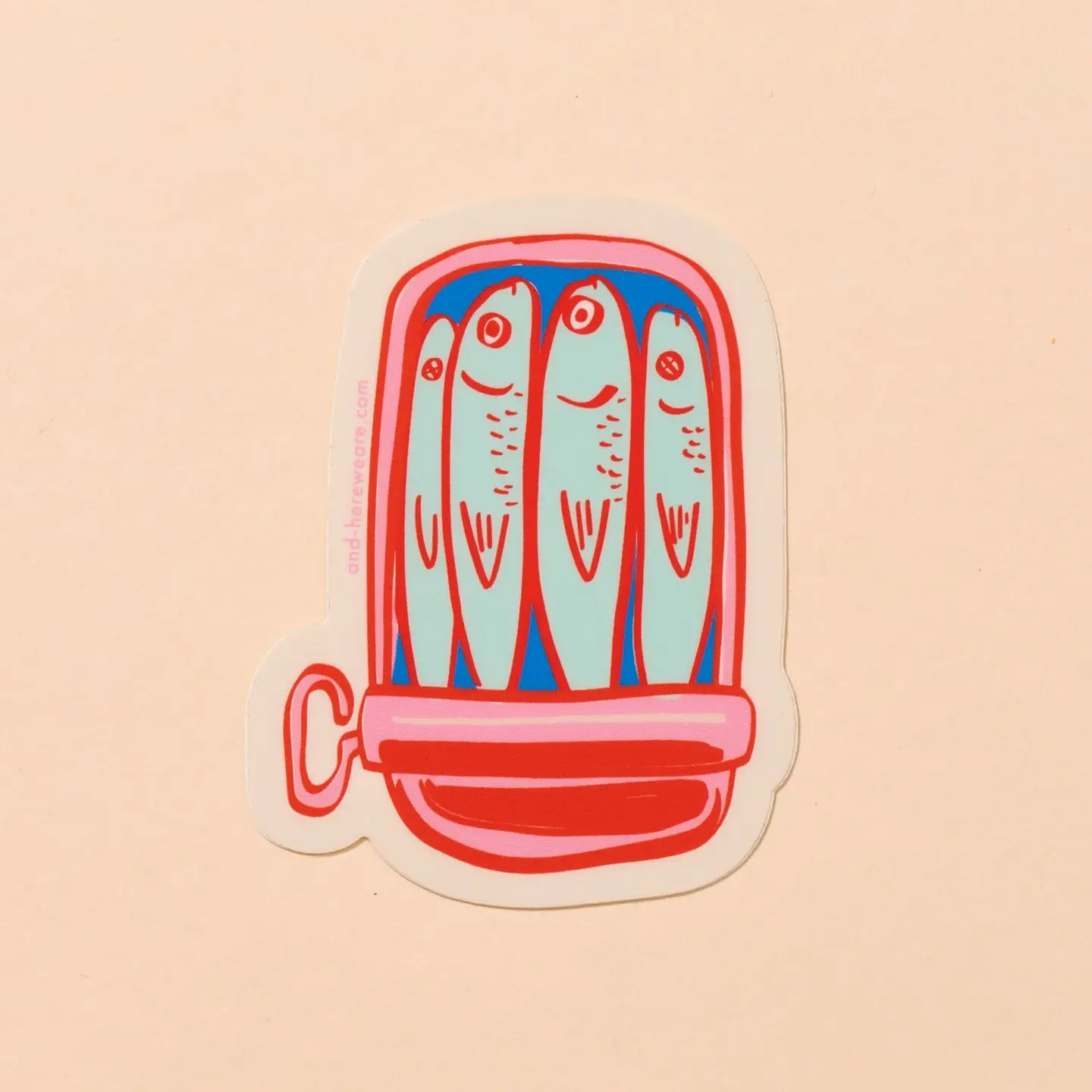 Pink Sardine Can Sticker