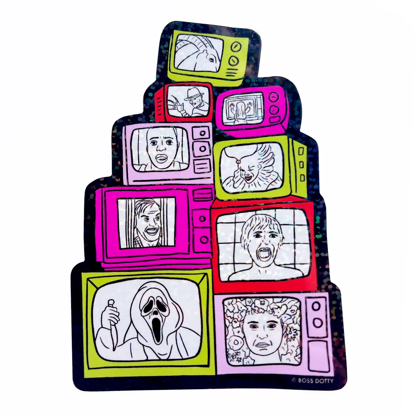 Horror Movie Glitter Sticker