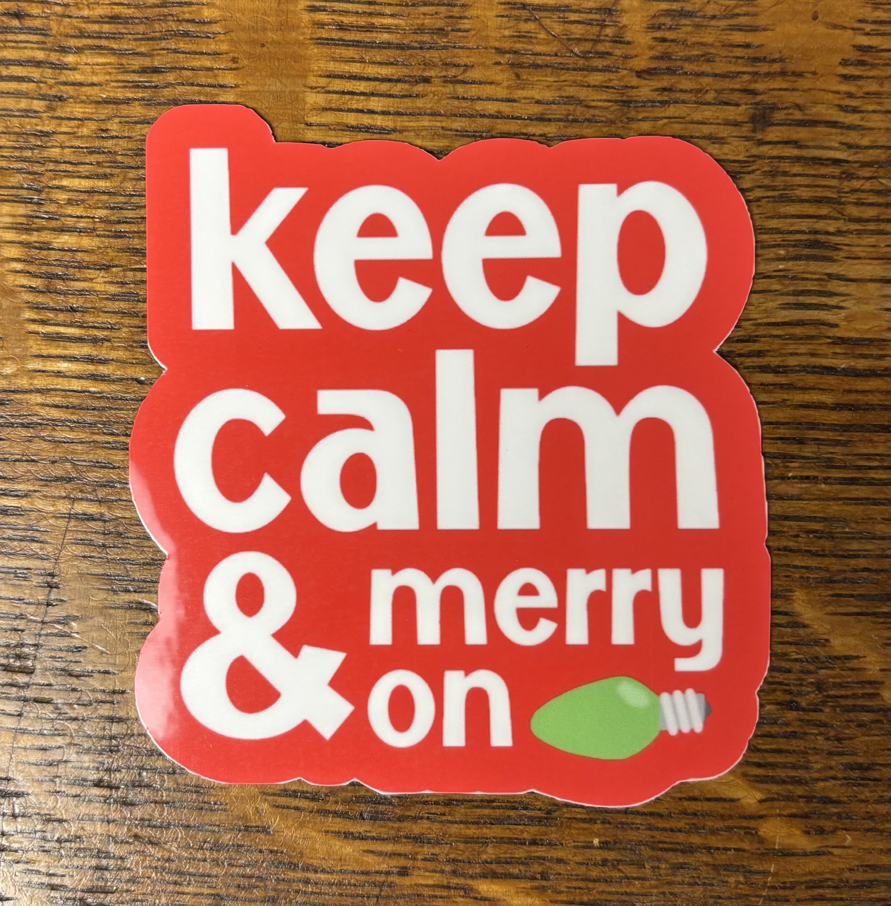 Keep Calm and Merry On Sticker - Red
