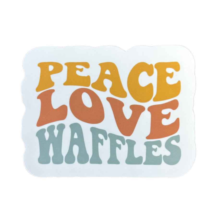 Peace Love Waffles Sticker