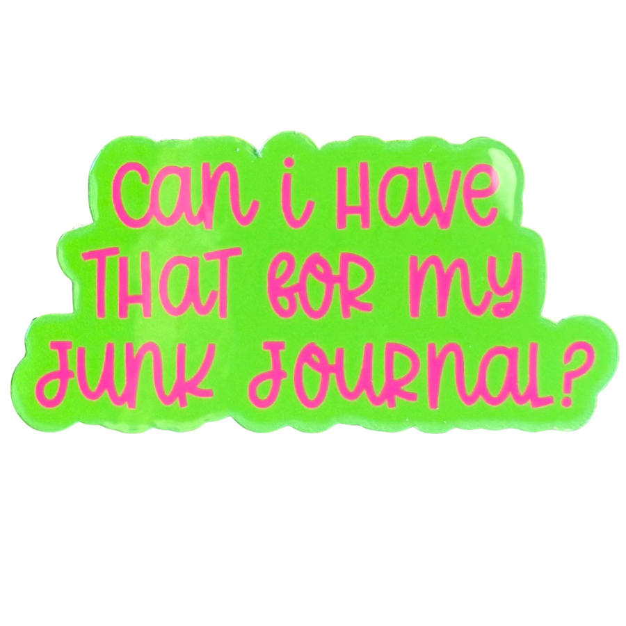 Junk Journal Sticker - Green/Pink