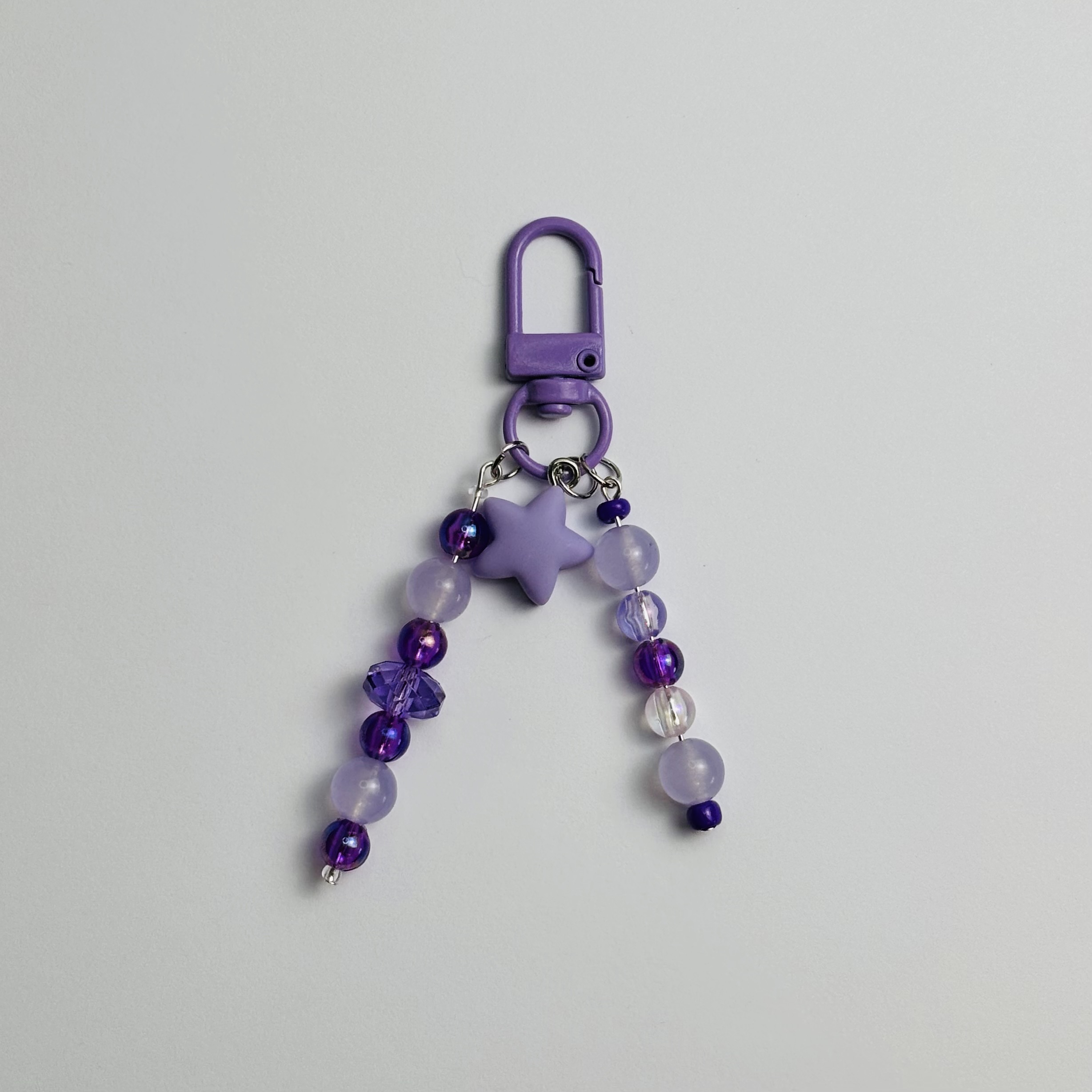 Purple Star w/ Oval Bead Journal Charm