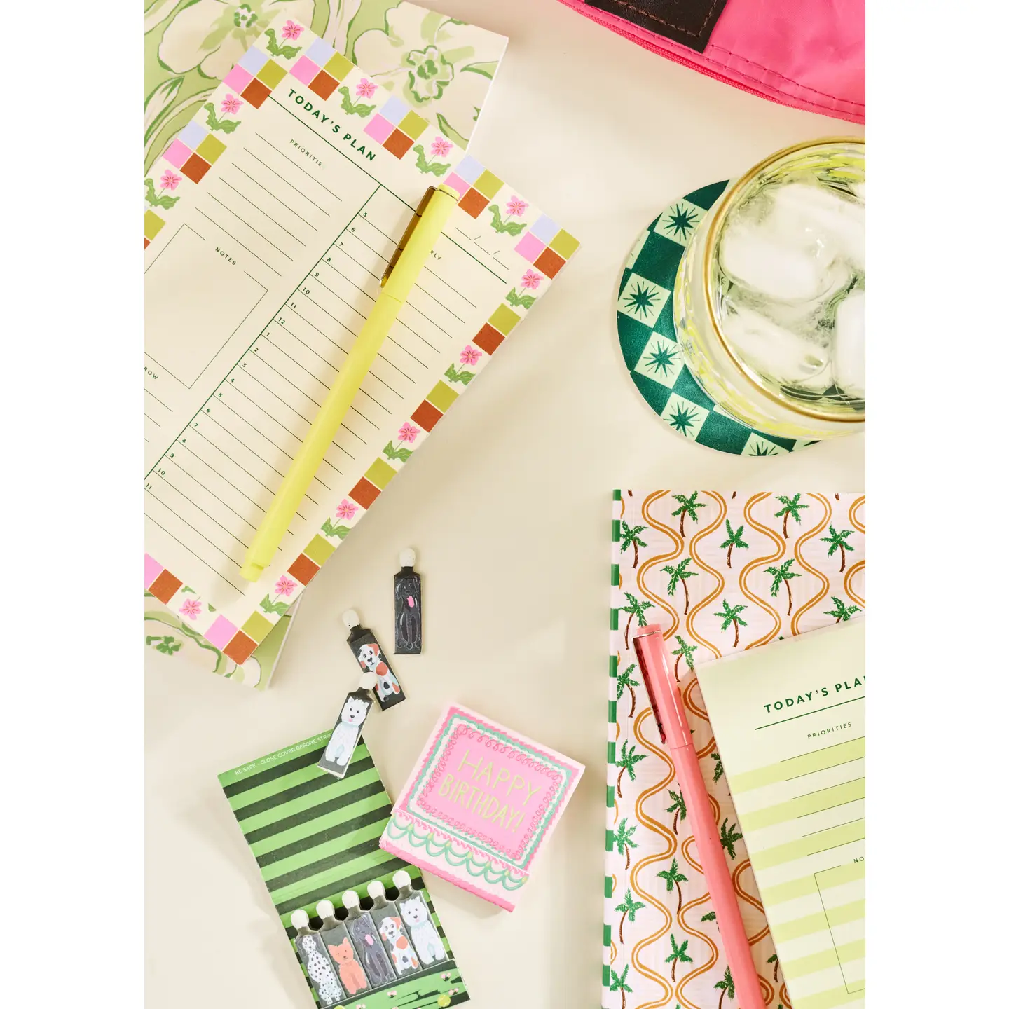 Checkered Flower Daily Planner Notepad