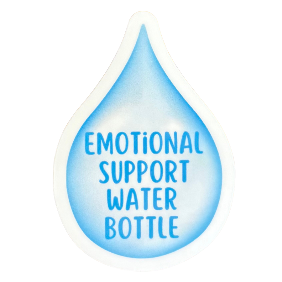  Emotional Support Water Bottle Sticker - Large