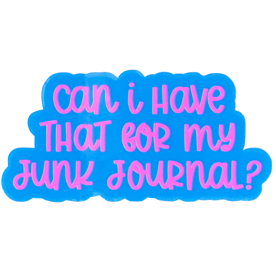 Junk Journal Sticker Darker Blue/Pink