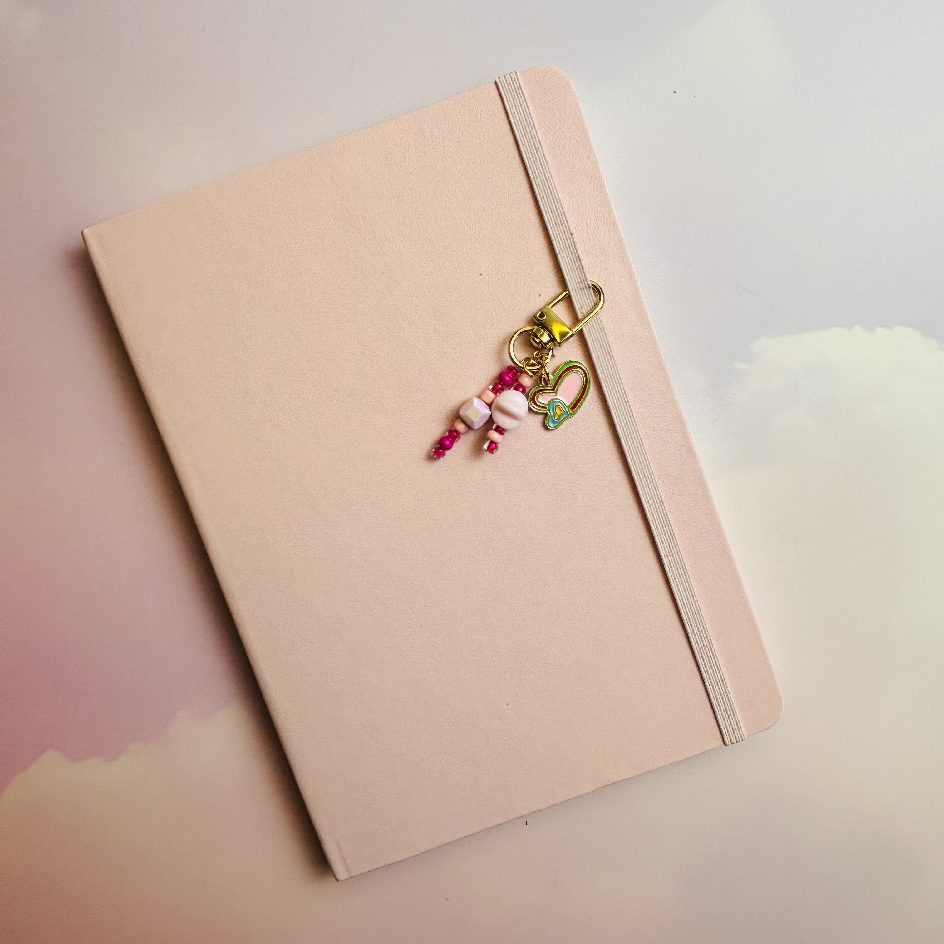 Pink Heart and Star Journal Charm