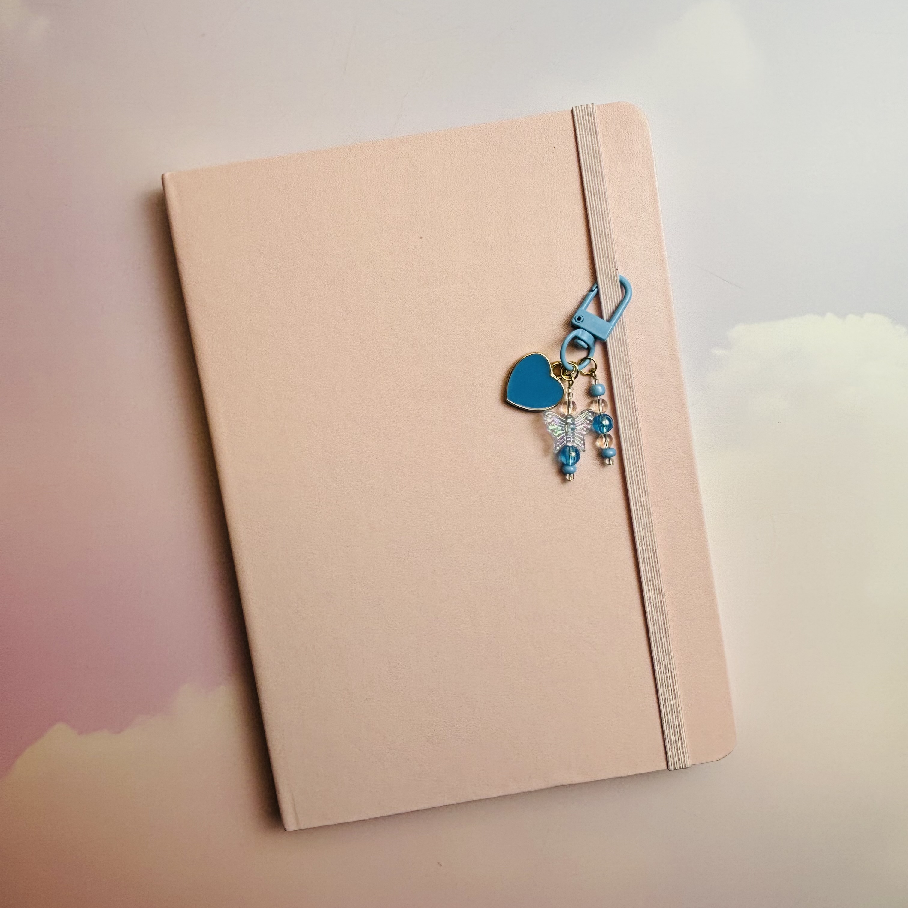 Blue Heart and Butterfly Journal Charm