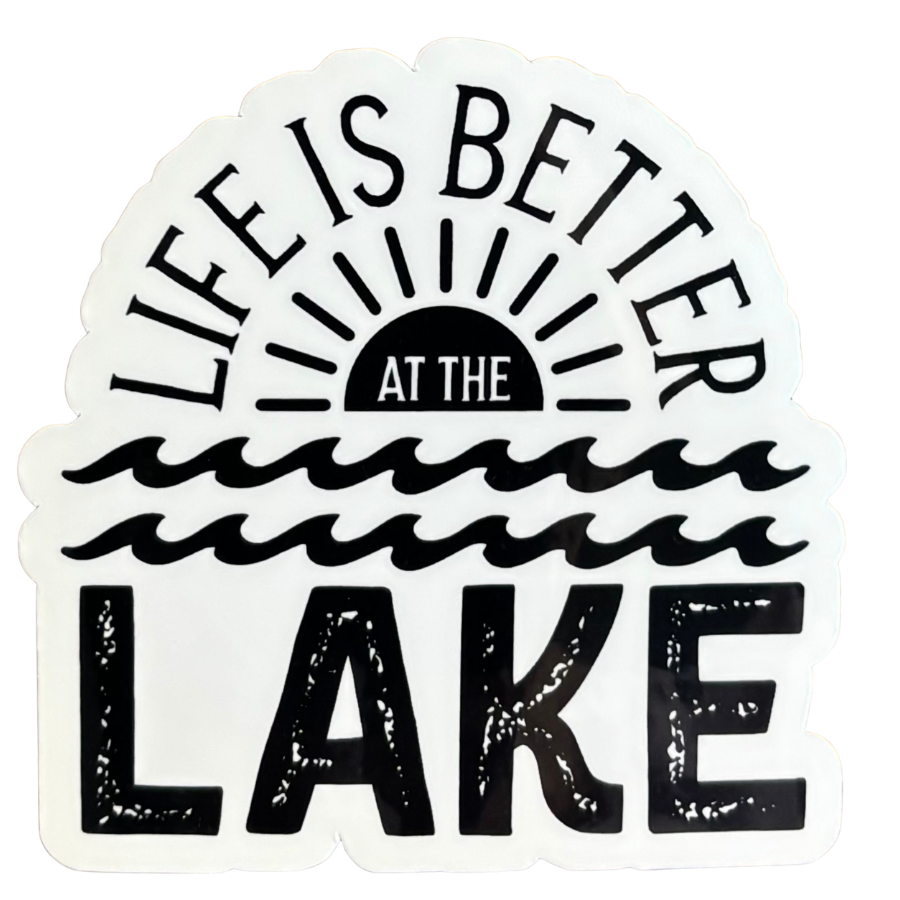 Life is Better at the Lake Sticker - Black