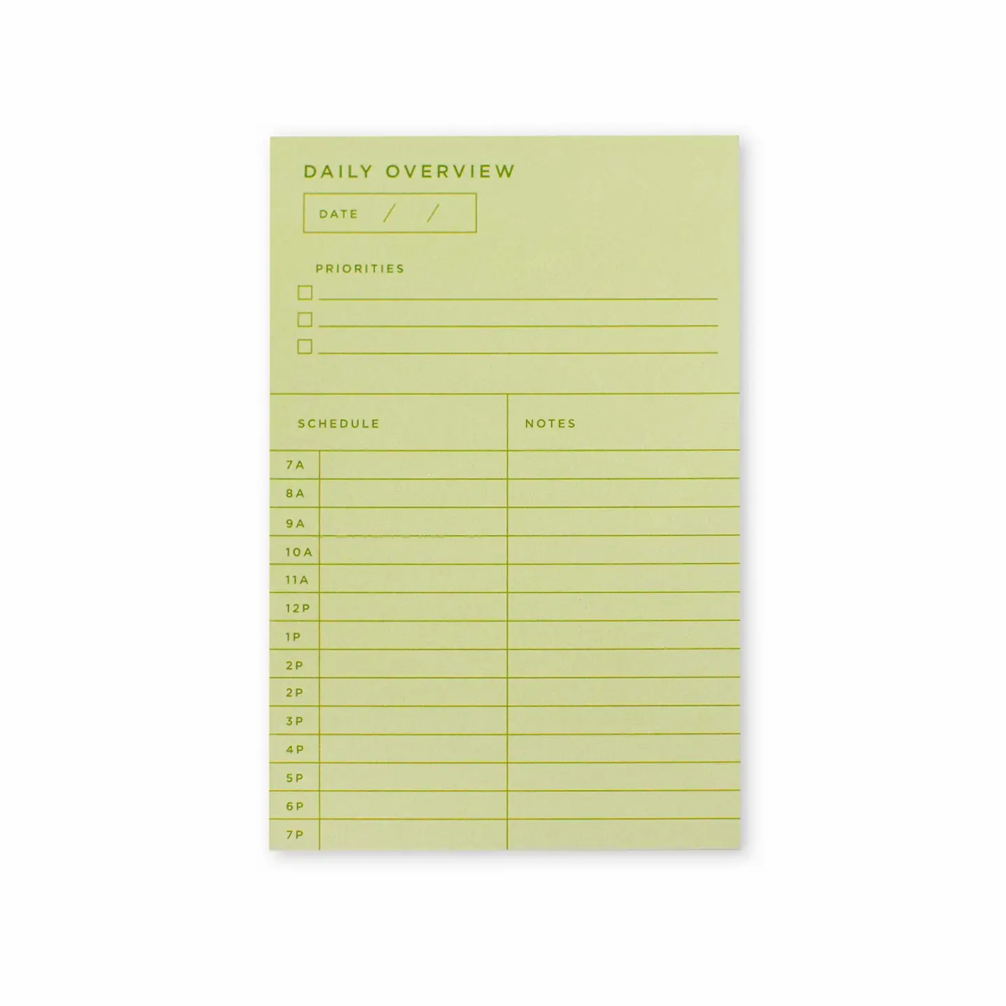 Green Daily View Notepad