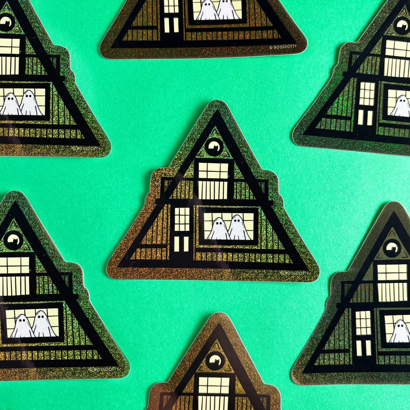 Ghost Cabin Glitter Sticker