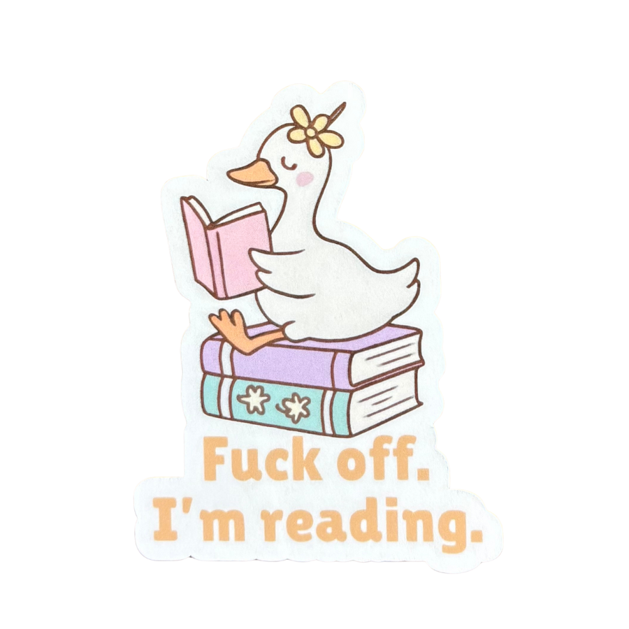Fuck Off I'm Reading Sticker - Duck