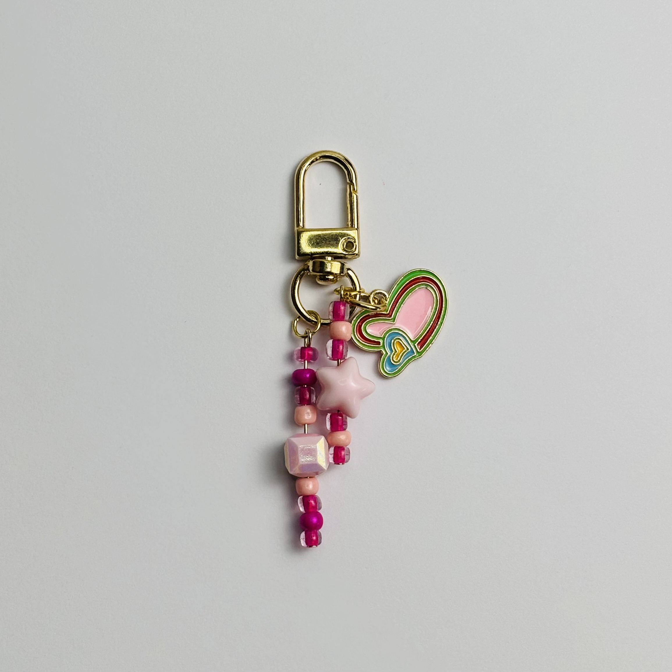 Pink Heart and Star Journal Charm
