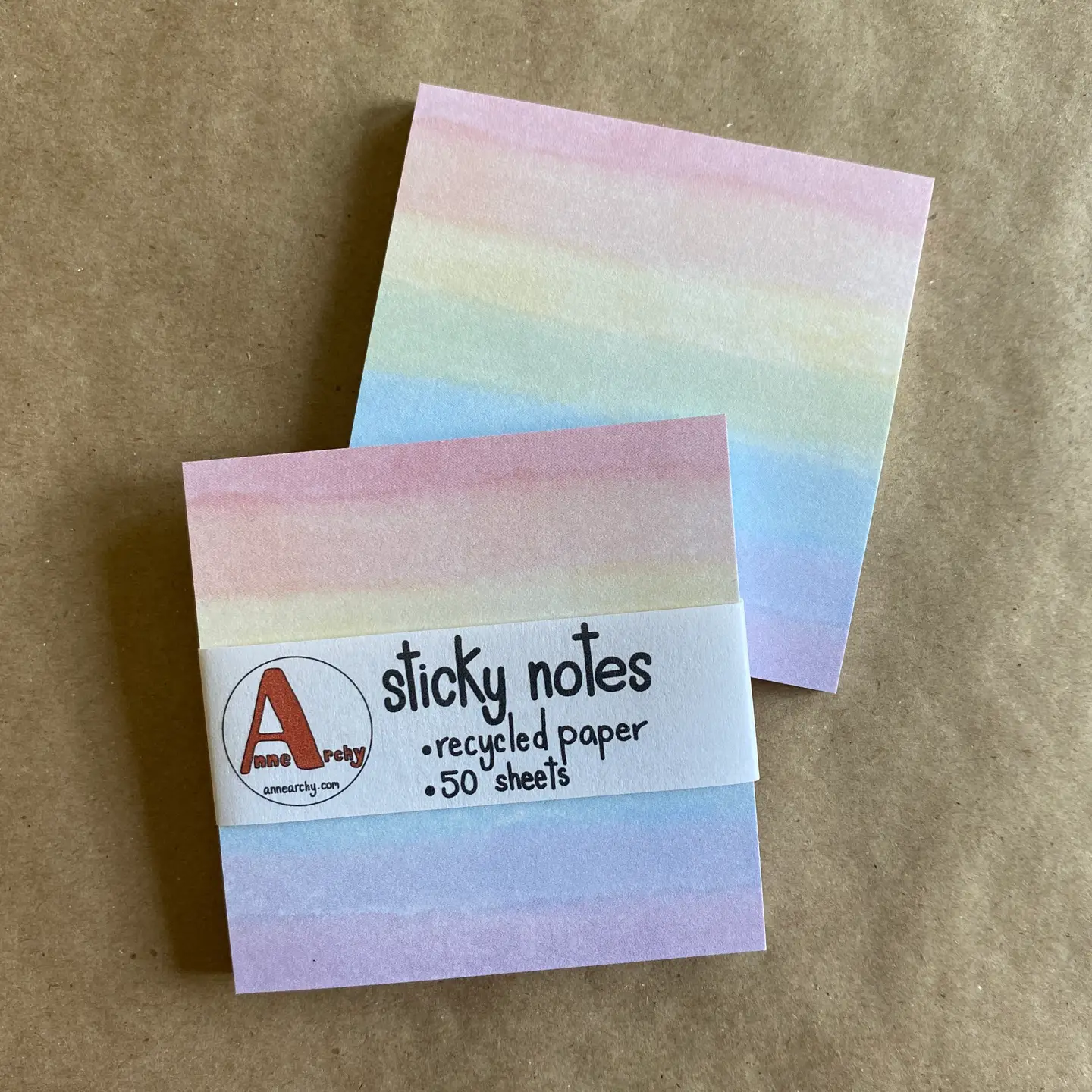 Watercolor Rainbow Sticky Notes