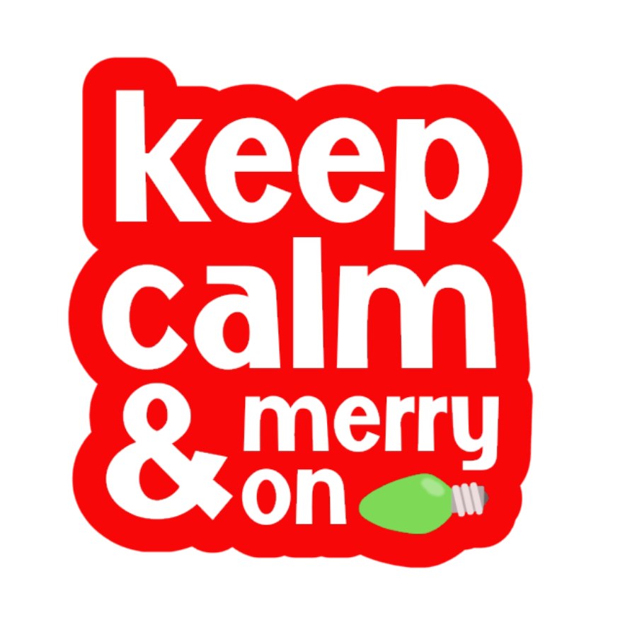 Keep Calm and Merry On Sticker - Red