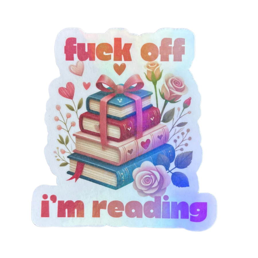 Fuck Off I'm Reading Sticker - Multicolor Stack