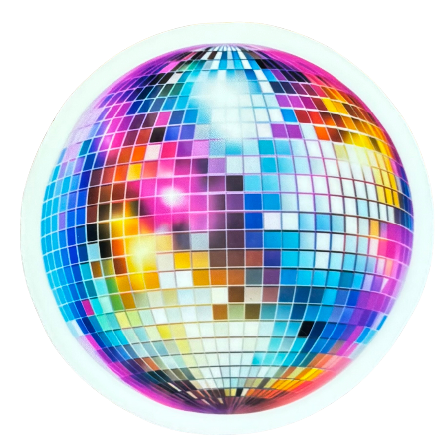 Disco Ball - White Border Sticker