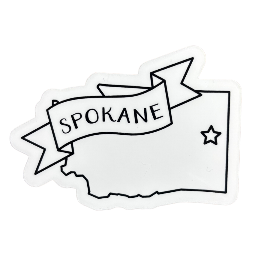 Spokane Washington Map Sticker