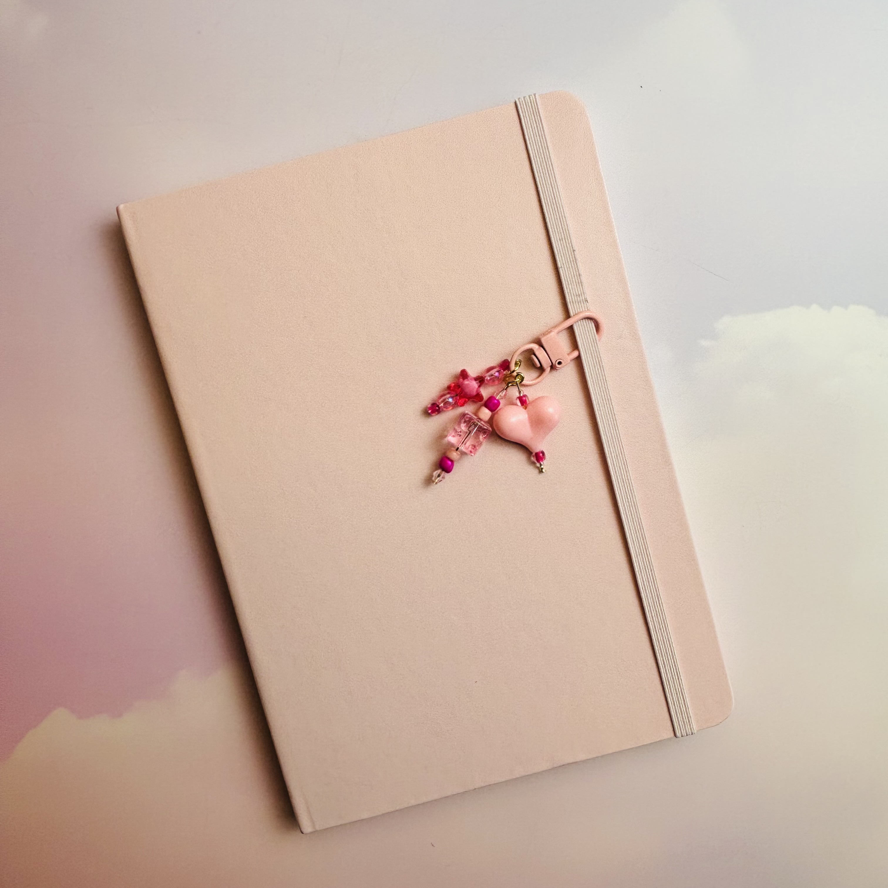Pink Puffy Heart Journal Charm