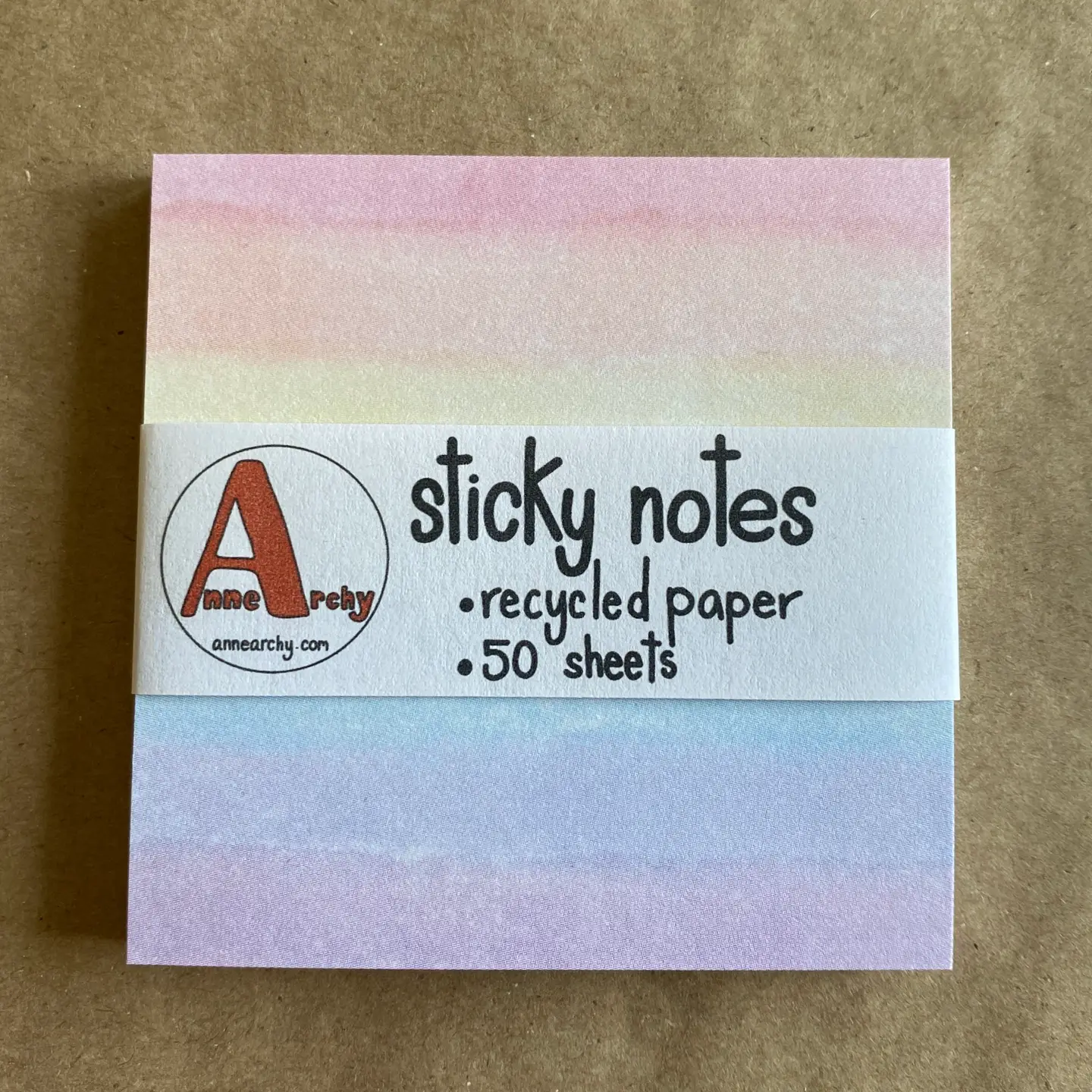 Watercolor Rainbow Sticky Notes