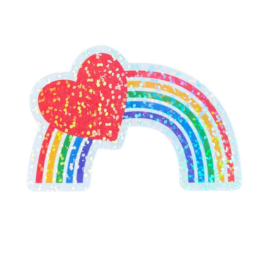 Sparkle Heart Rainbow Sticker