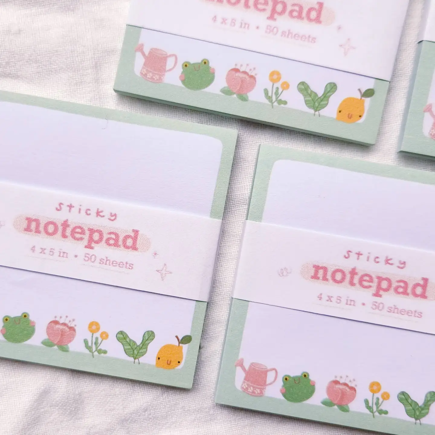 Frog and Lemon Friends Sticky Notes