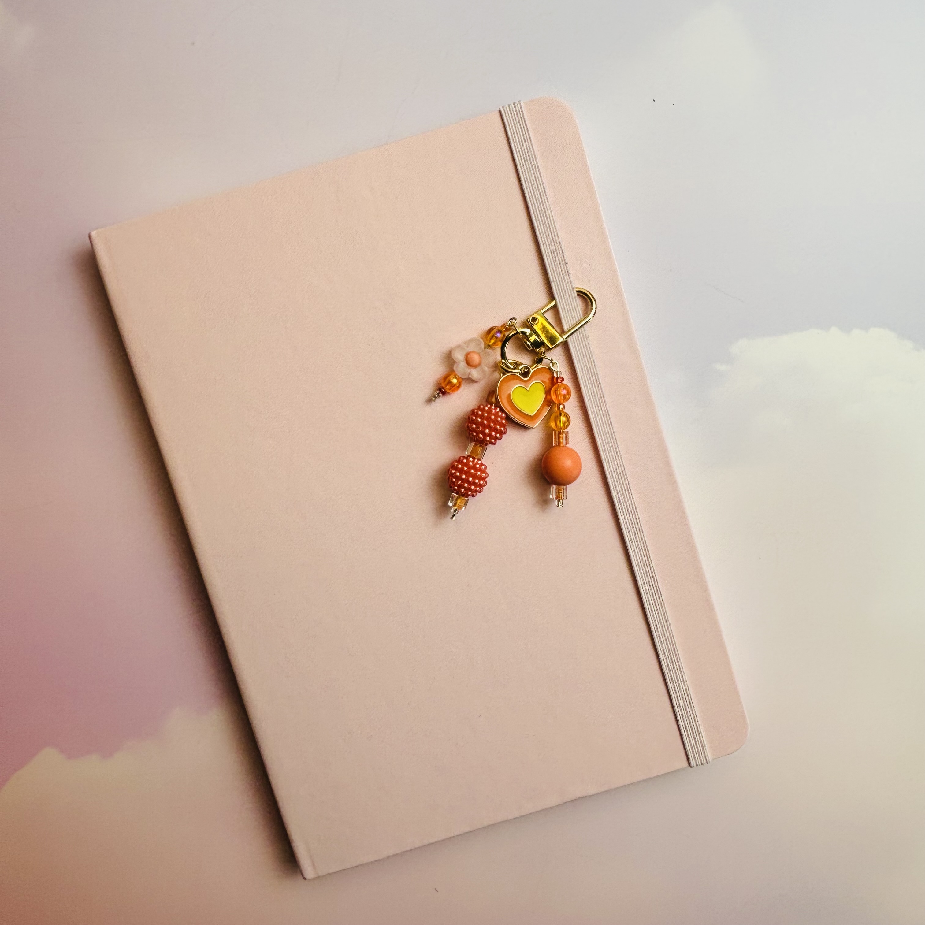 Orange Heart Journal Charm