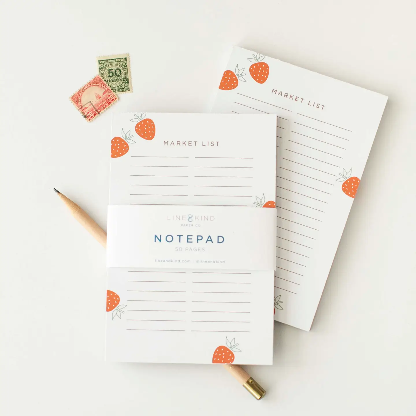 Strawberry Market List Notepad