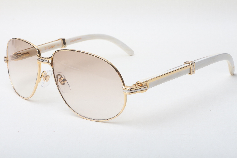 Aviator Carti All White Buffs (Brown Tint)