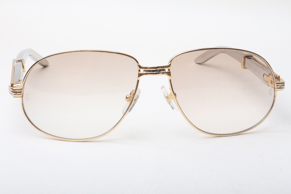 Aviator Carti All White Buffs (Brown Tint)