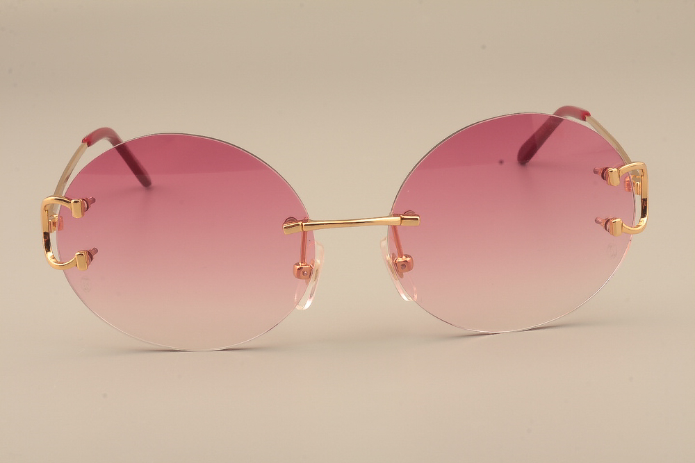 Carti Big C Circle Lense Sunglasses (Pink Tint)