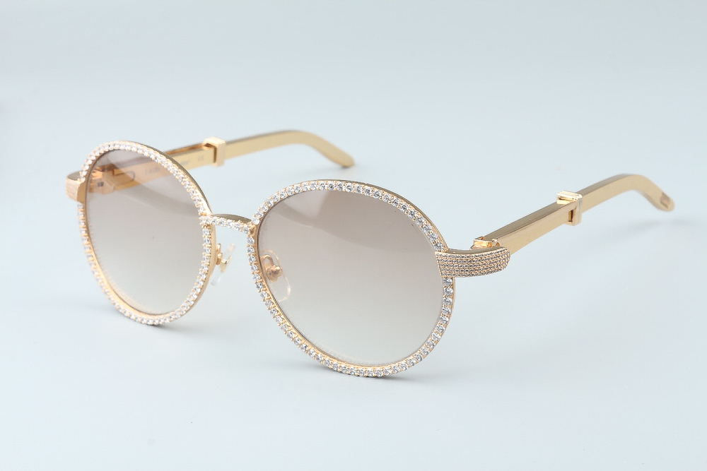 Diamond and Gold Carti Aviators (Brown Tint)  