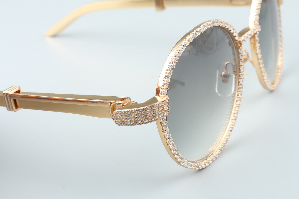 Diamond and Gold Carti Aviators (Black Tint)  