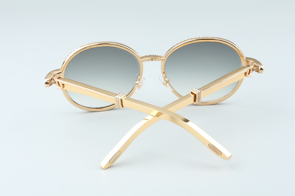 Diamond and Gold Carti Aviators (Black Tint)  