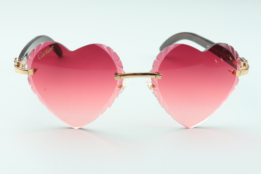  Diamond-Cut Heart-Shaped Carti White Buffs (Pink Tint)