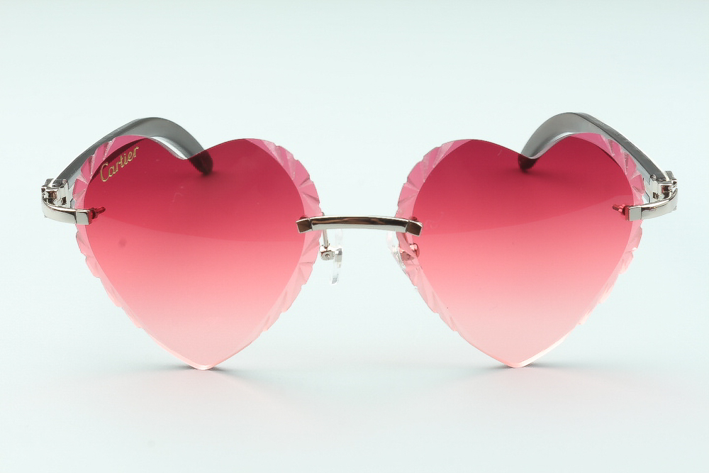  Diamond-Cut Heart-Shaped Carti White Buffs (Pink Tint)