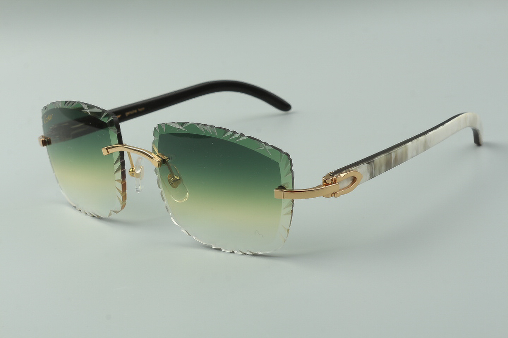 Diamond Cut Carti White Buffs (Green Tint)