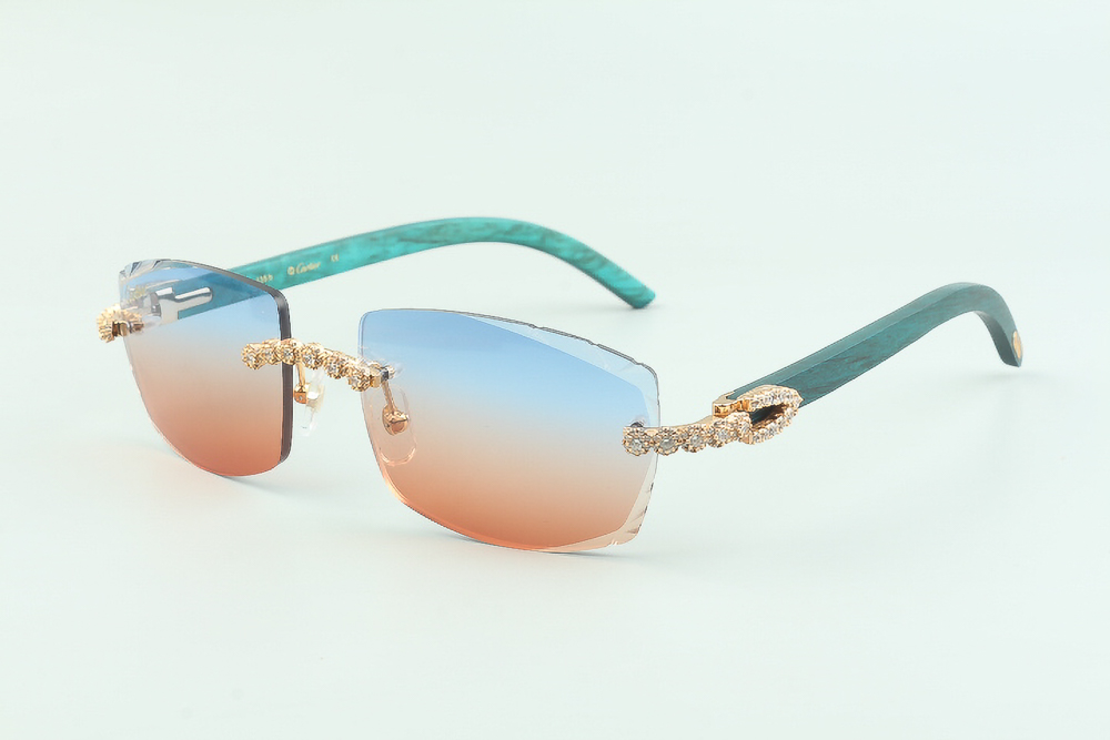 Flower Diamond Teal Carti Woods (Diamond Cut/Blue and Red Tint)