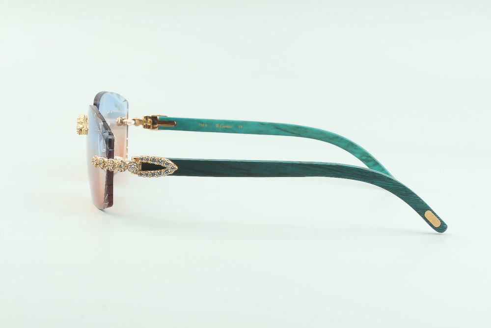 Flower Diamond Teal Carti Woods (Diamond Cut/Blue and Red Tint)