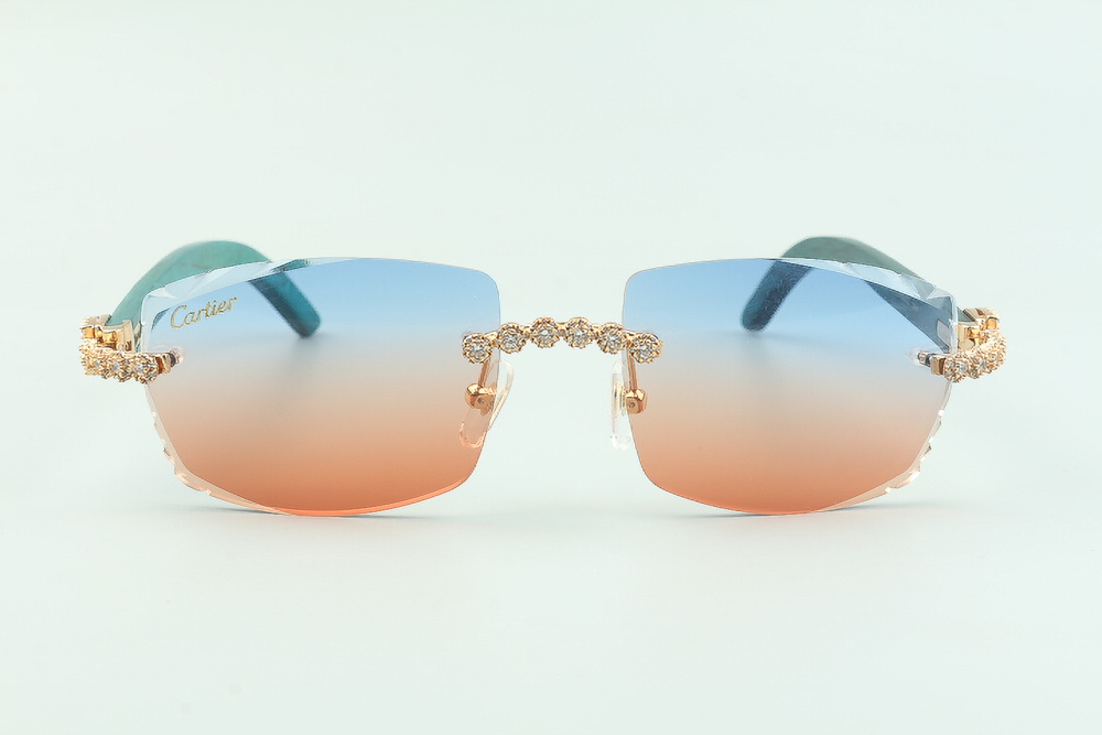 Flower Diamond Teal Carti Woods (Diamond Cut/Blue and Red Tint)