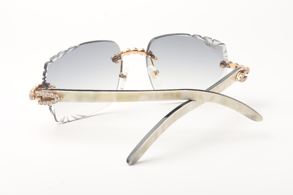 Blue Flower Diamond Carti White Buffs (Diamond Cut/Grey)