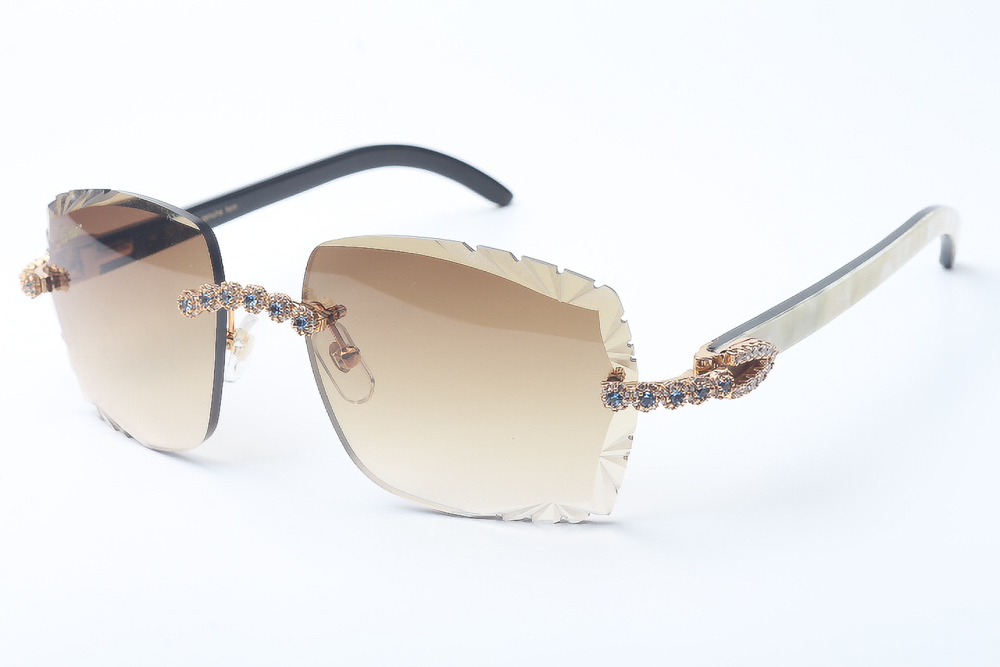 Blue Flower Diamond Carti White Buffs (Diamond Cut/Brown Tint)