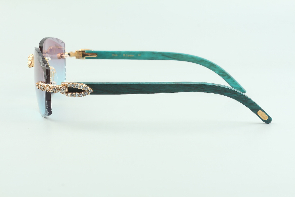 Flower Diamond Teal Carti Woods (Diamond Cut/Purple and Blue Tint)