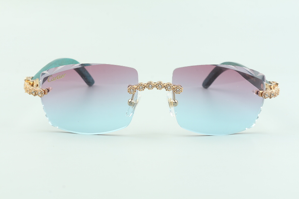 Flower Diamond Teal Carti Woods (Diamond Cut/Purple and Blue Tint)