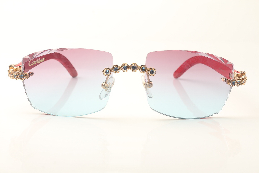 Blue Flower Diamond Red Carti Woods (Diamond Cut/Purple and Blue Tint)