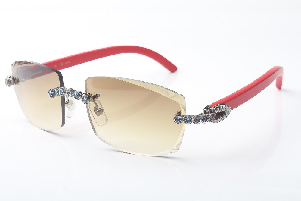 Blue Flower Diamond Red Carti Woods (Diamond Cut/Brown Tint)